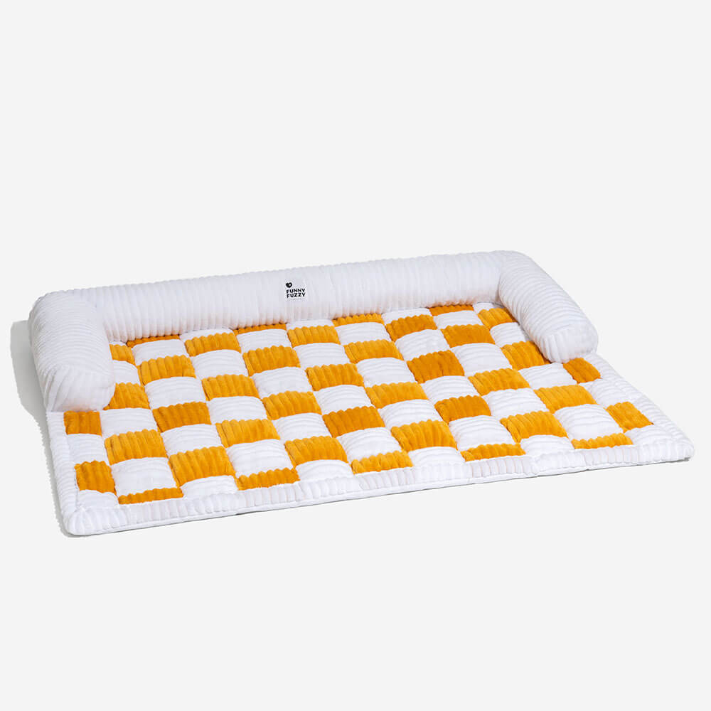 Sofá Cama para Pet Xadrez + Escadinha de Brinde