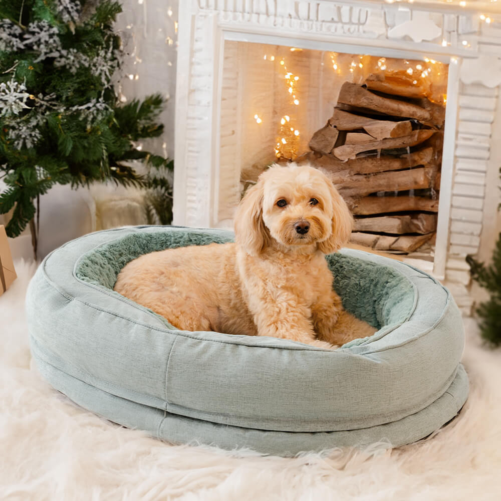 Sofá Cama para cachorro Donut + Escadinha de Brinde