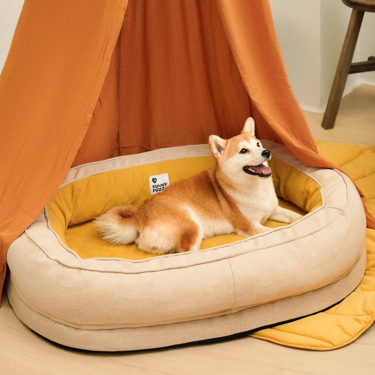 Sofá Cama para cachorro Donut + Escadinha de Brinde