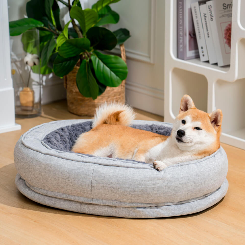 Sofá Cama para cachorro Donut + Escadinha de Brinde