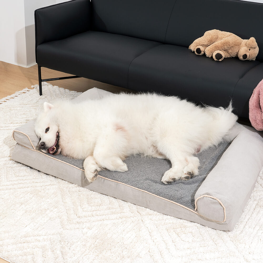 Sofá Cama para pet Ortopédica Fleec + Escadinha de Brinde