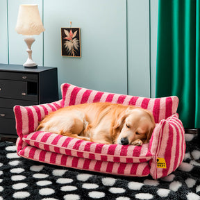 Sofá Cama para Pet Ortopédico Rose + Escadinha de Brinde